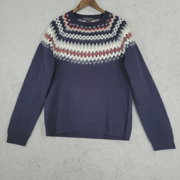 The Mens Store Bloomingdales Fair Isle 100% Wool Sweater Size L - Picture 1 of 6
